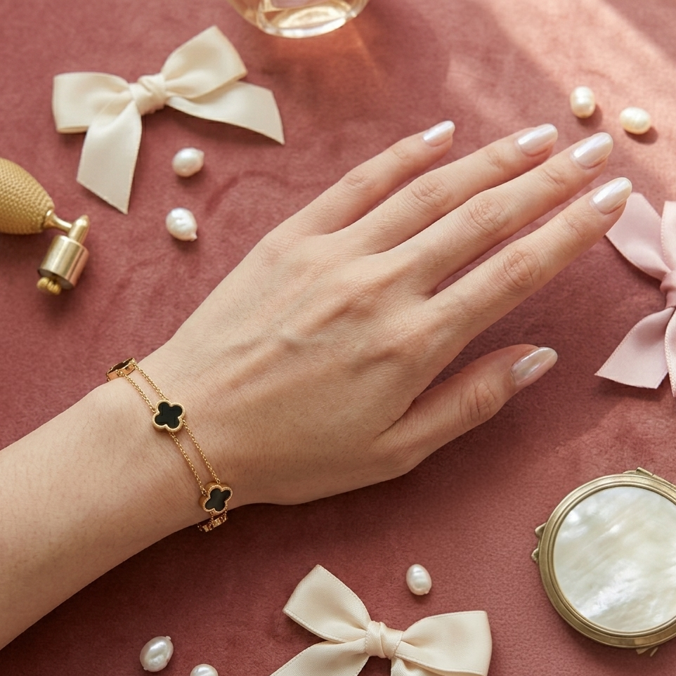 Midnight Clover Bracelet