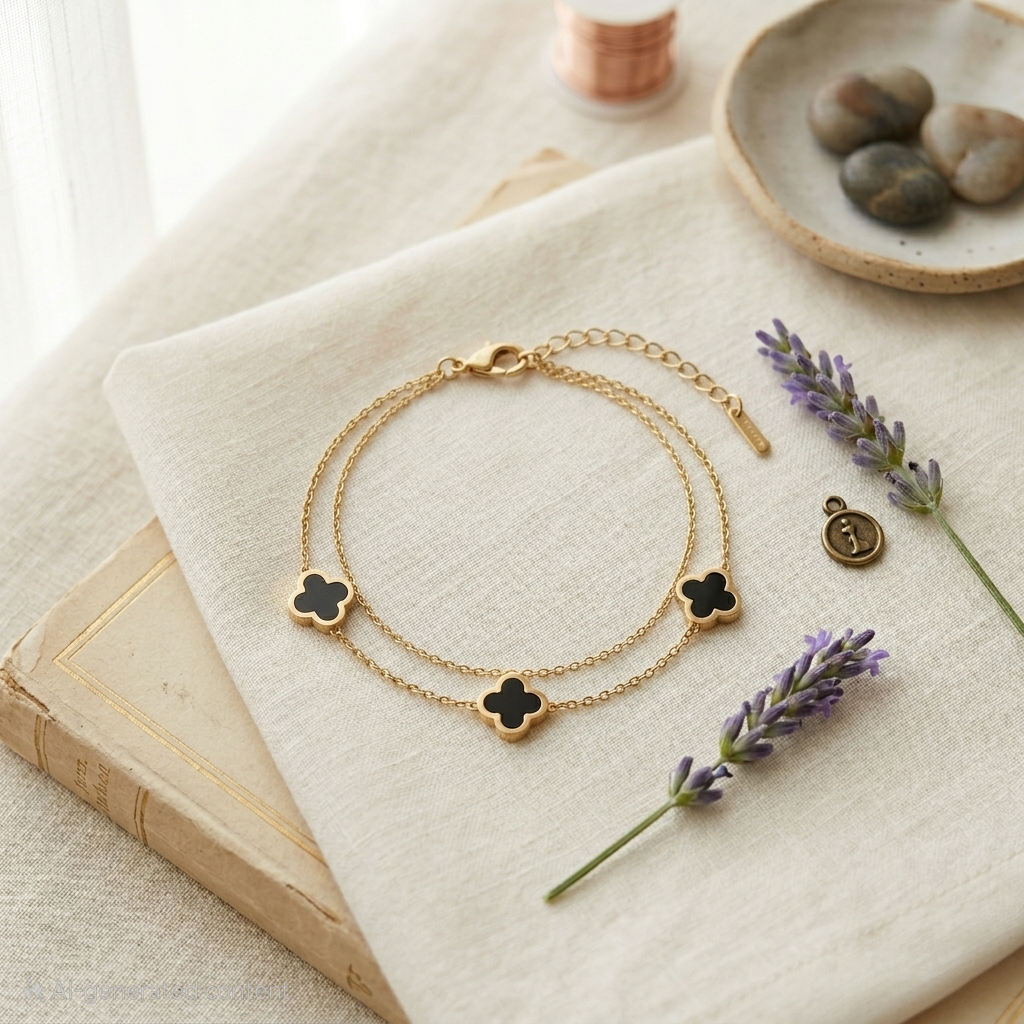 Midnight Clover Bracelet