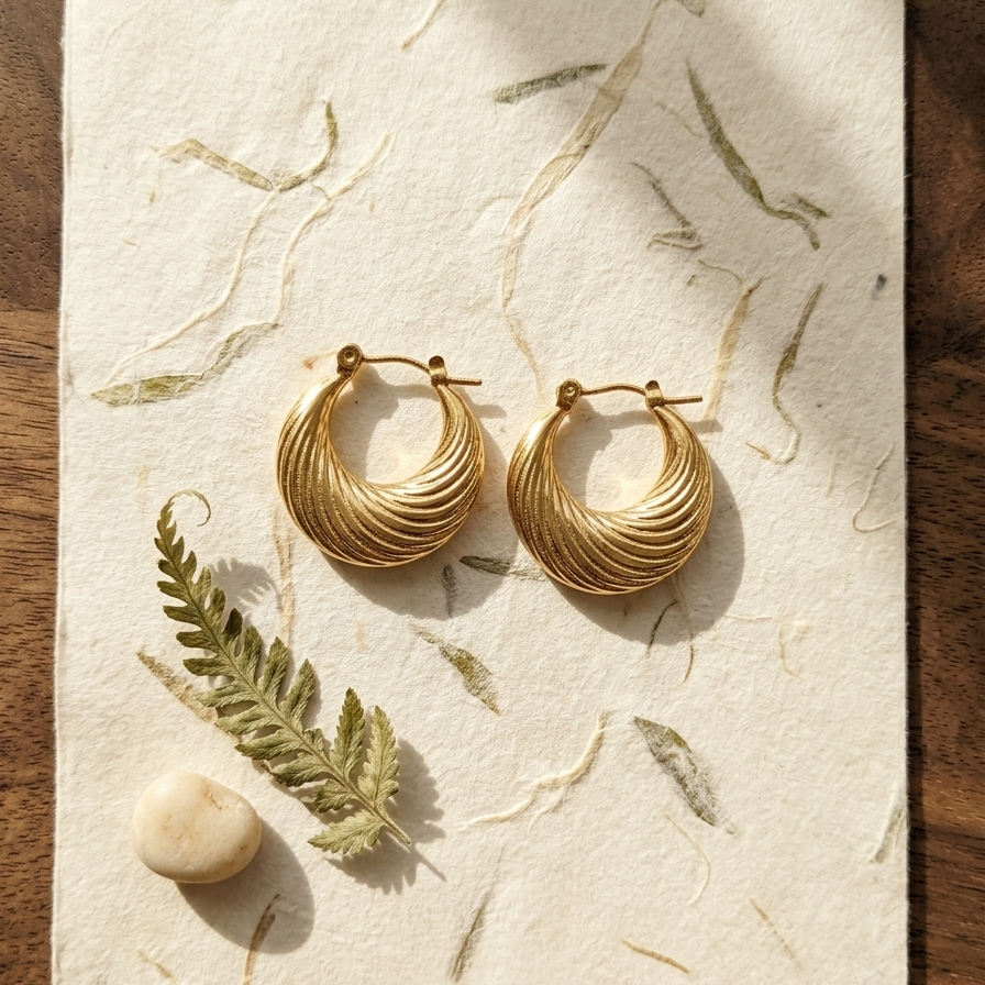 Golden Wave Hoops