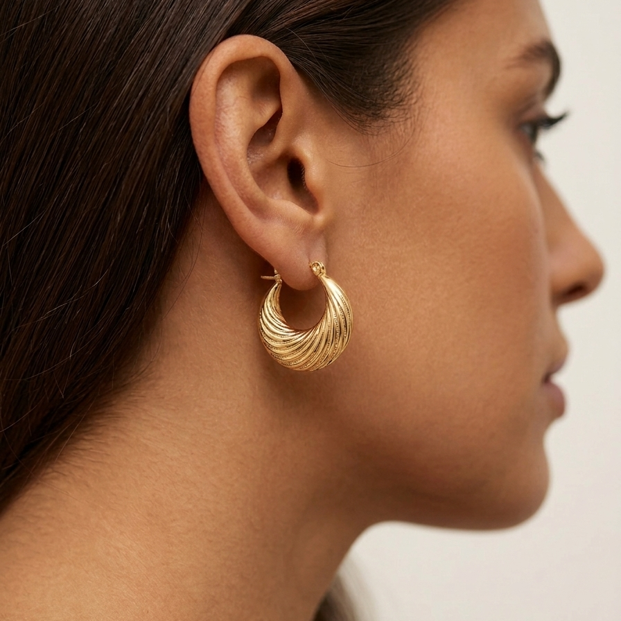 Golden Wave Hoops