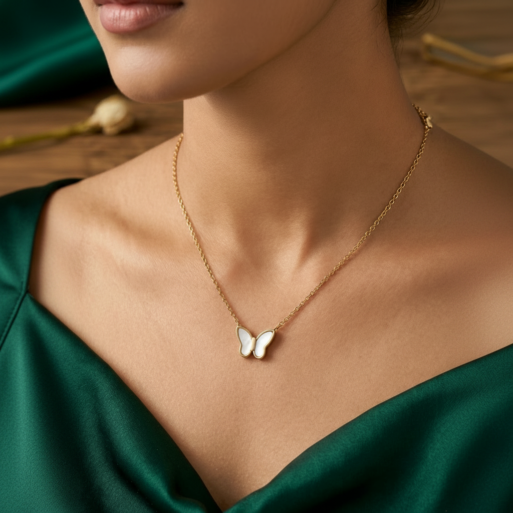Ivory Wings Butterfly Necklace