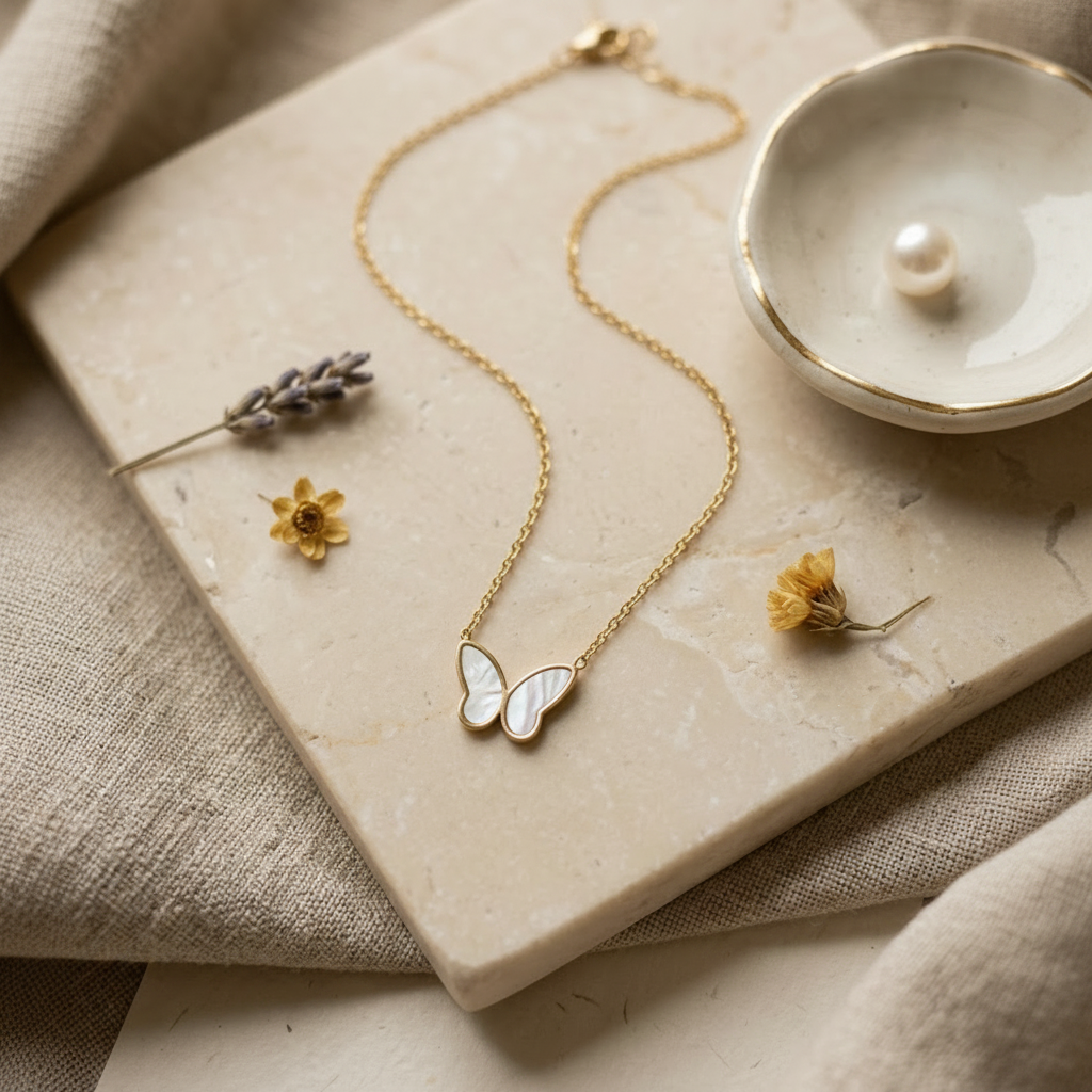 Ivory Wings Butterfly Necklace