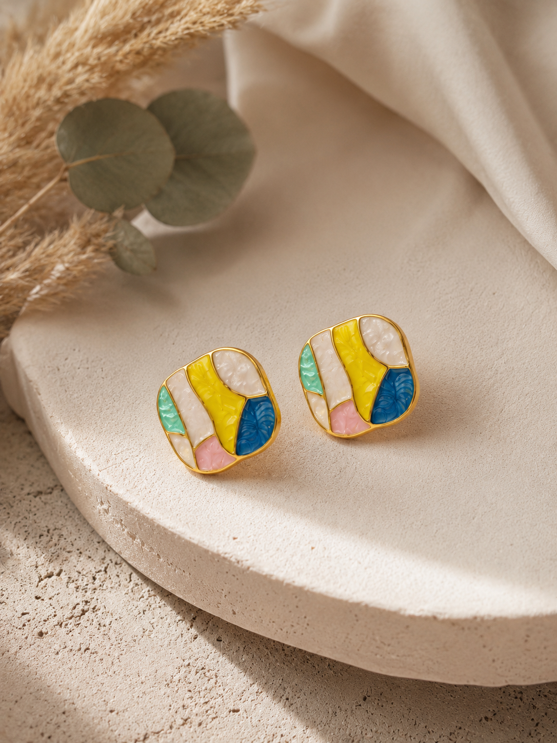 Aurora Mosaic Stud Earrings