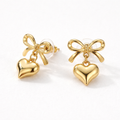 Puffy Bow Heart Earrings