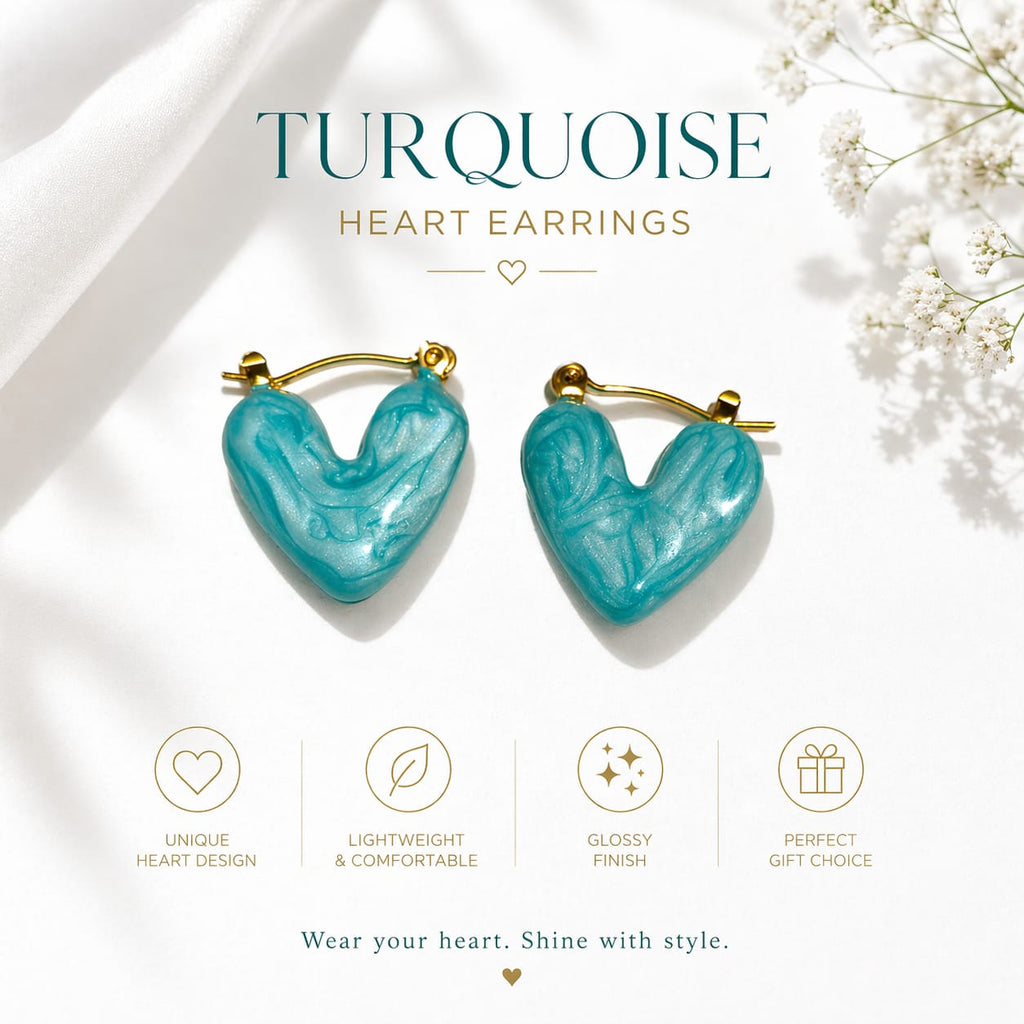 Turquoise Heart Earrings