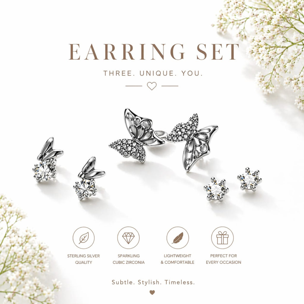 Butterfly Stud Set