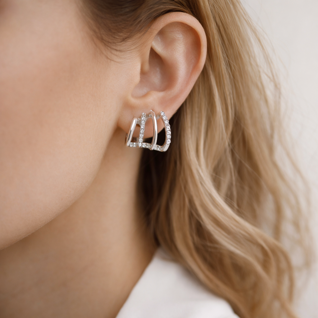 Celeste Crystal Hoops