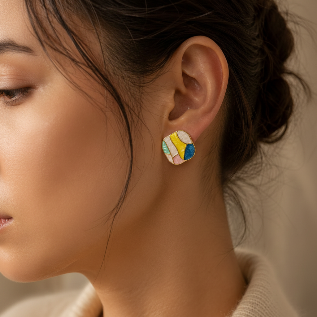 Aurora Mosaic Stud Earrings