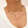 Rainbow Baguette Charm Necklace