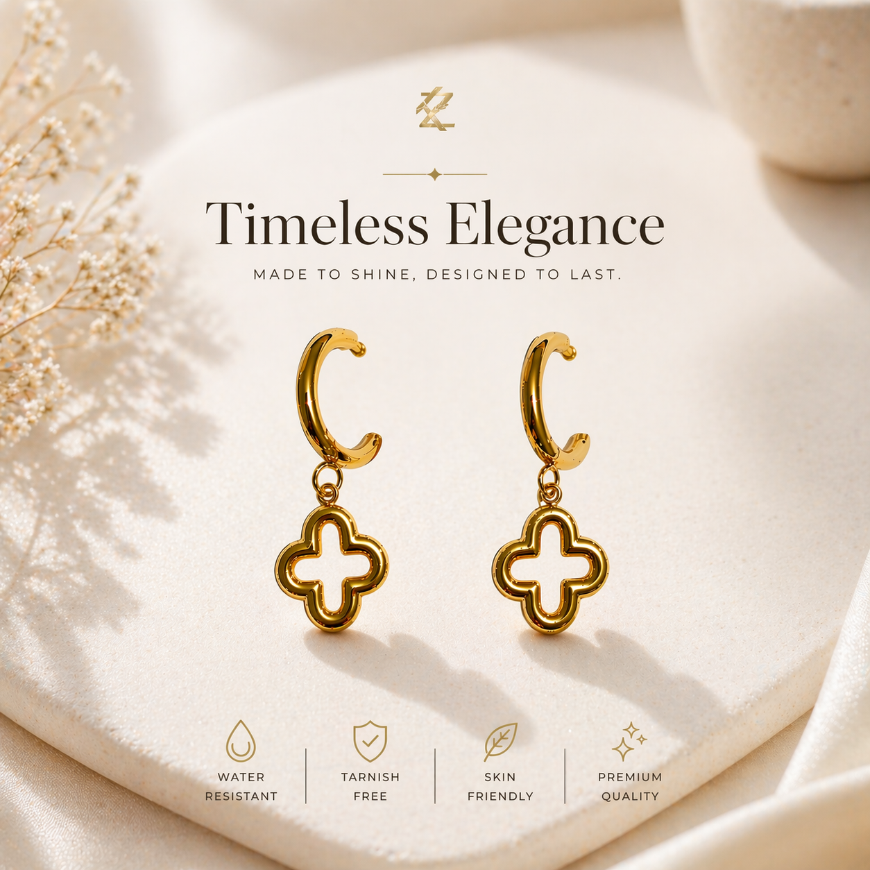 Timeless Clover Drop Earrings